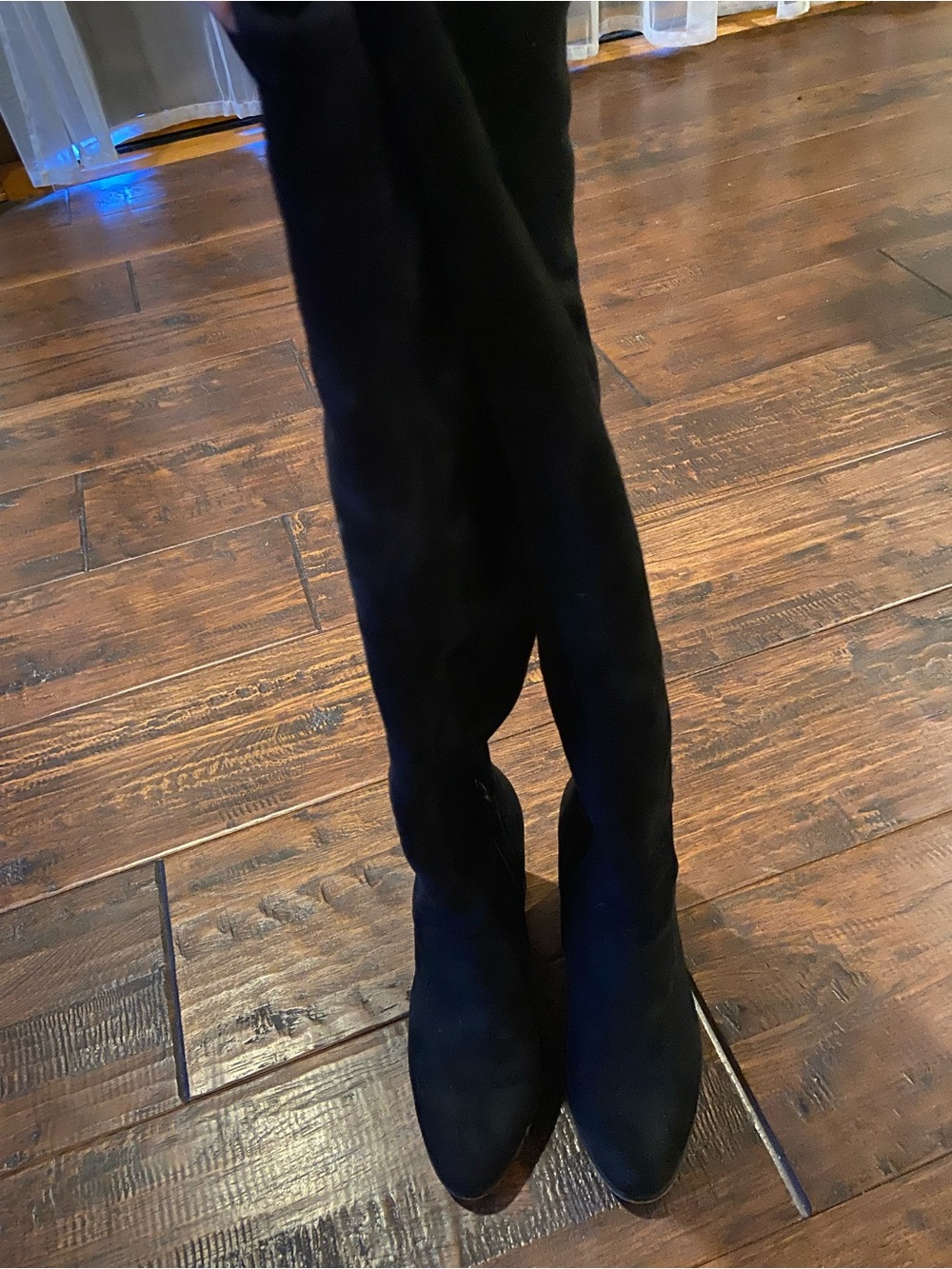 Jessica Simpson Brixton Over the Knee Black Faux Suede Block Heel Boot - Picture 3 of 4